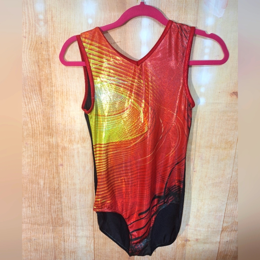 Vibrant Red and Black Kids One Piece